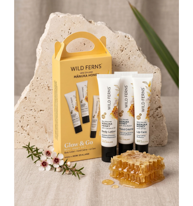 Wild Ferns Mānuka Honey Glow & Go Mini Body Set