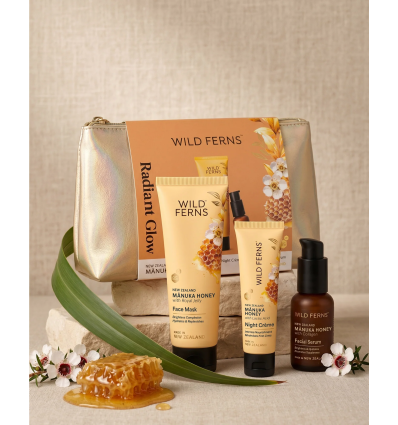 Wild Ferns 麥盧卡蜂蜜煥彩光澤彩妝包套裝