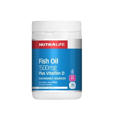 Nutra Life Fish Oil 1500mg Plus Vitamin D 180caps