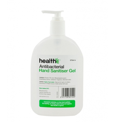healthE Antibacterial Hand Sanitiser Gel, 375ml